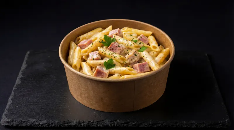 Pâtes de Food By Night : carbonara, poulet champignon, curry